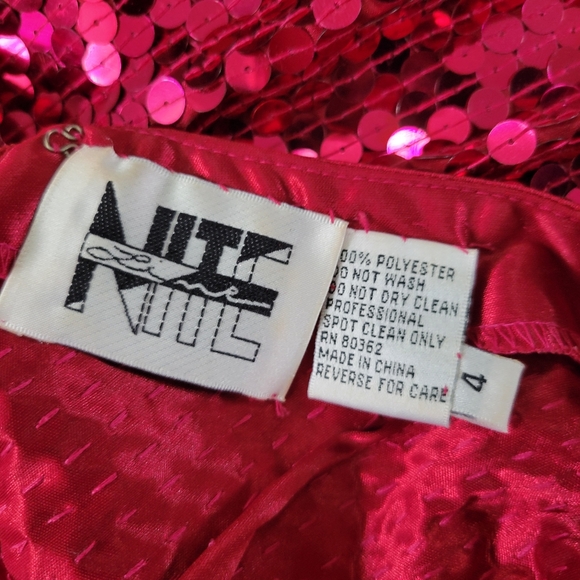 VINTAGE Pink Sequin Mini Dress SIZE 4 - Picture 6 of 6